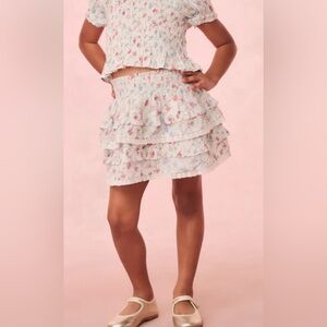 LoveShackFancy Girls Billie Cotton Mini Skirt size 5/6Y